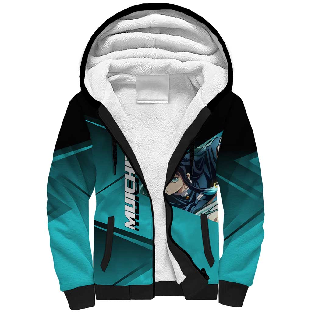 Muichiro Tokito Mist Hashira Sherpa Hoodie Sporty Anime Mashup Style