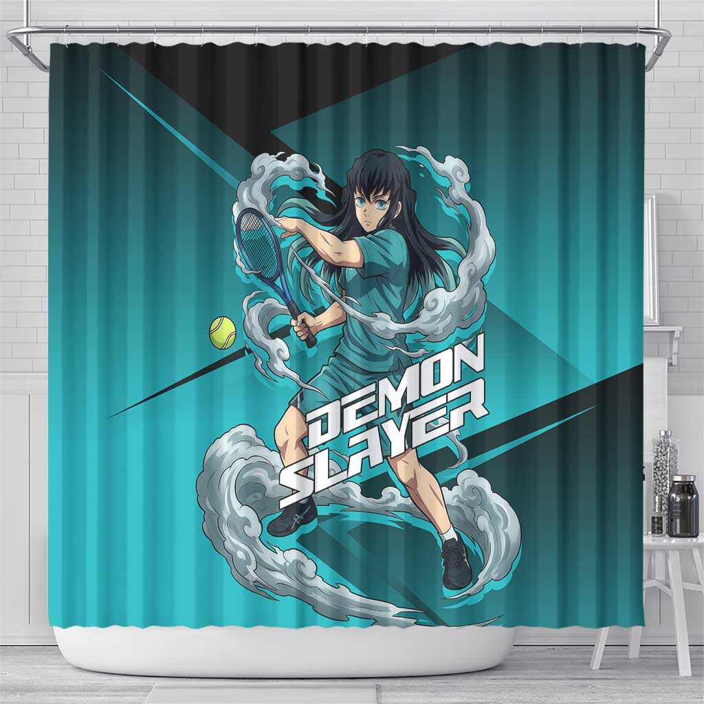 Muichiro Tokito Mist Hashira Shower Curtain Sporty Anime Mashup Style