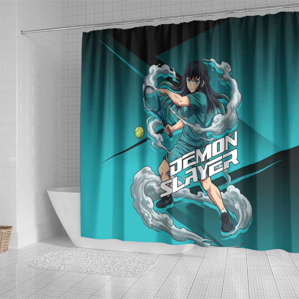 Muichiro Tokito Mist Hashira Shower Curtain Sporty Anime Mashup Style