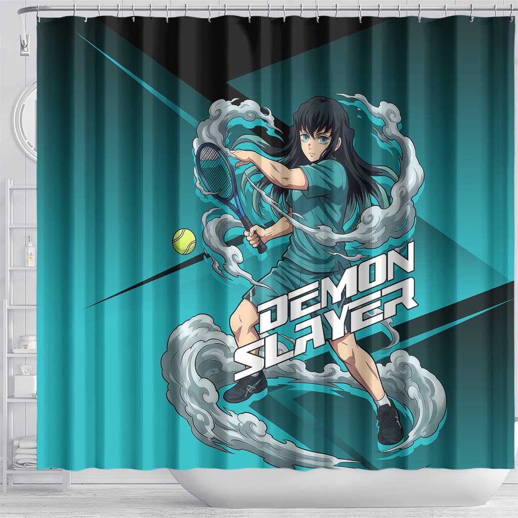 Muichiro Tokito Mist Hashira Shower Curtain Sporty Anime Mashup Style
