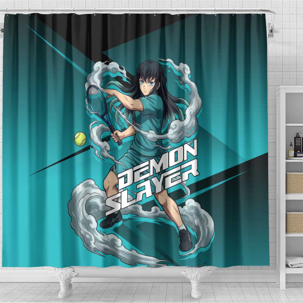 Muichiro Tokito Mist Hashira Shower Curtain Sporty Anime Mashup Style
