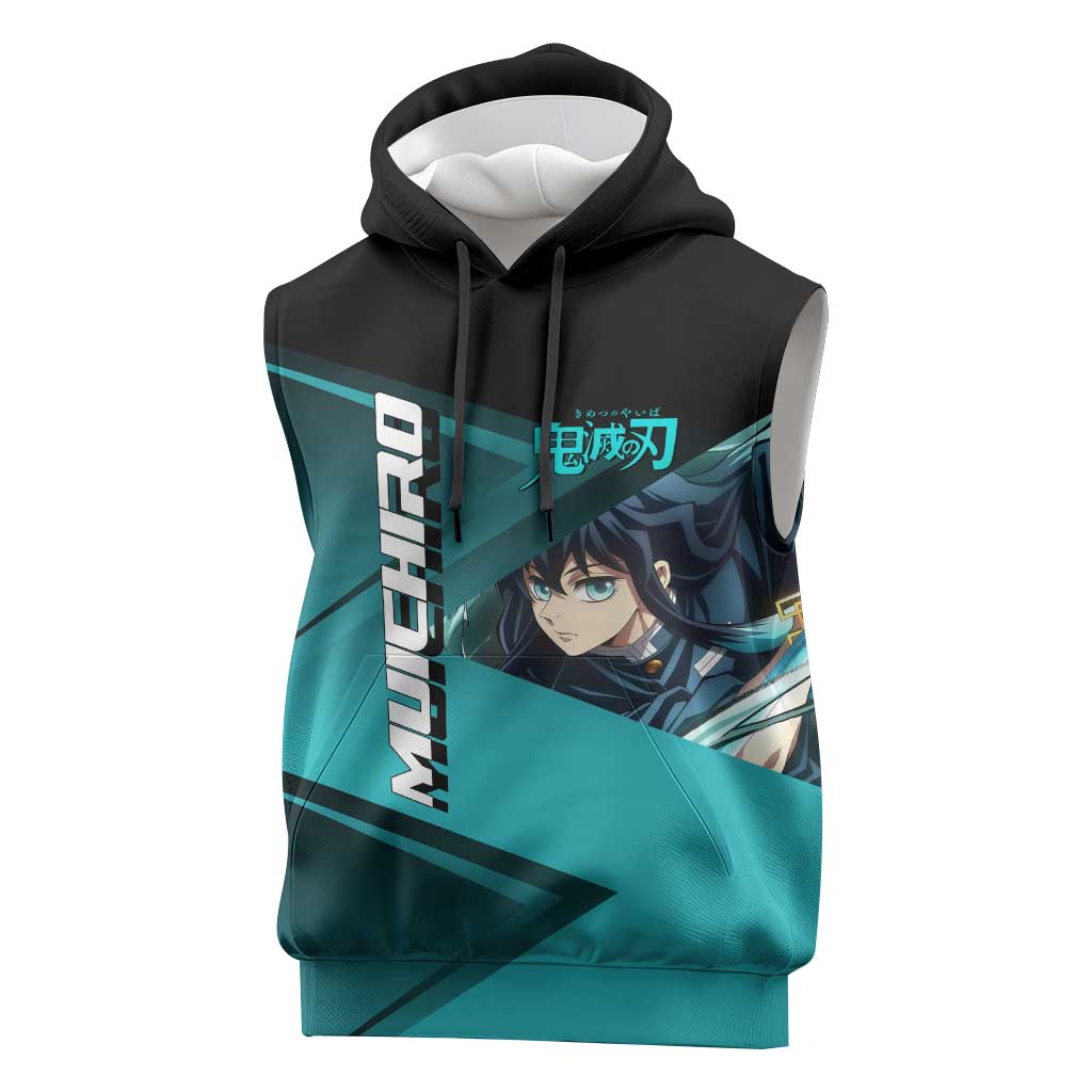 Muichiro Tokito Mist Hashira Sleeveless Hoodie Sporty Anime Mashup Style