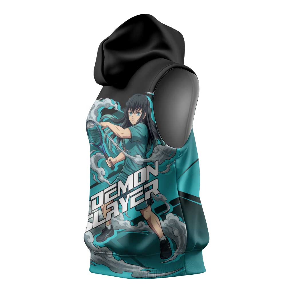 Muichiro Tokito Mist Hashira Sleeveless Hoodie Sporty Anime Mashup Style