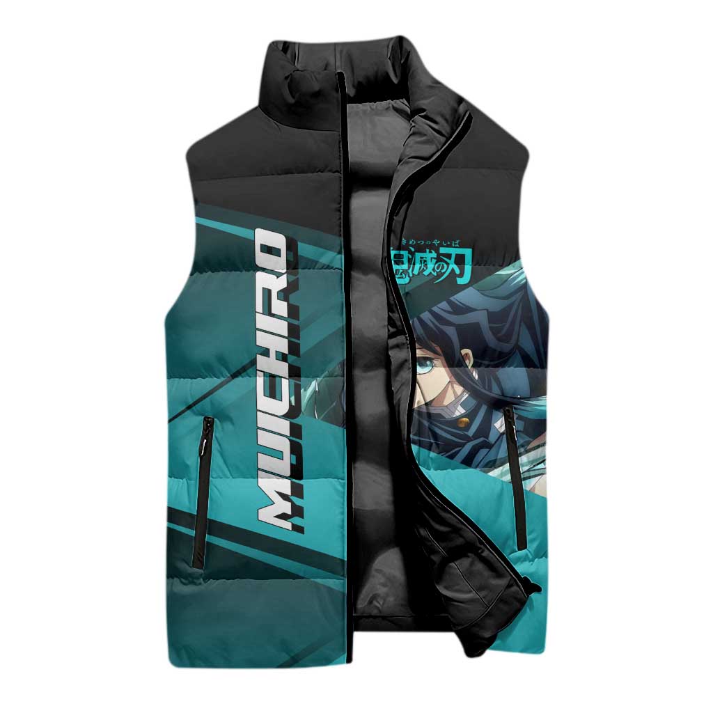 Muichiro Tokito Mist Hashira Sleeveless Puffer Jacket Sporty Anime Mashup Style