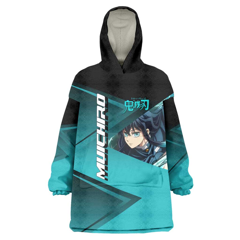 Muichiro Tokito Mist Hashira Wearable Blanket Hoodie Sporty Anime Mashup Style