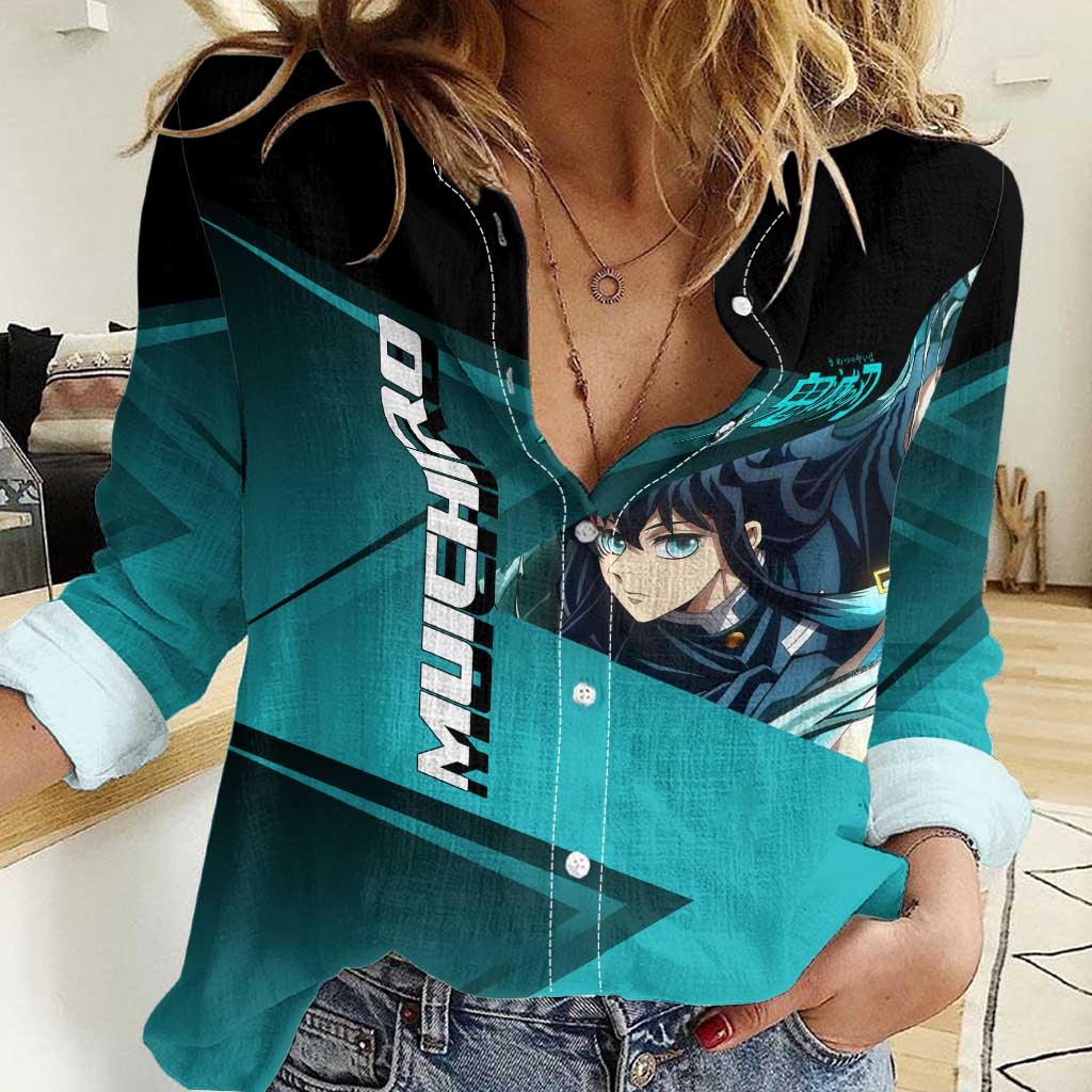 Muichiro Tokito Mist Hashira Women Casual Shirt Sporty Anime Mashup Style