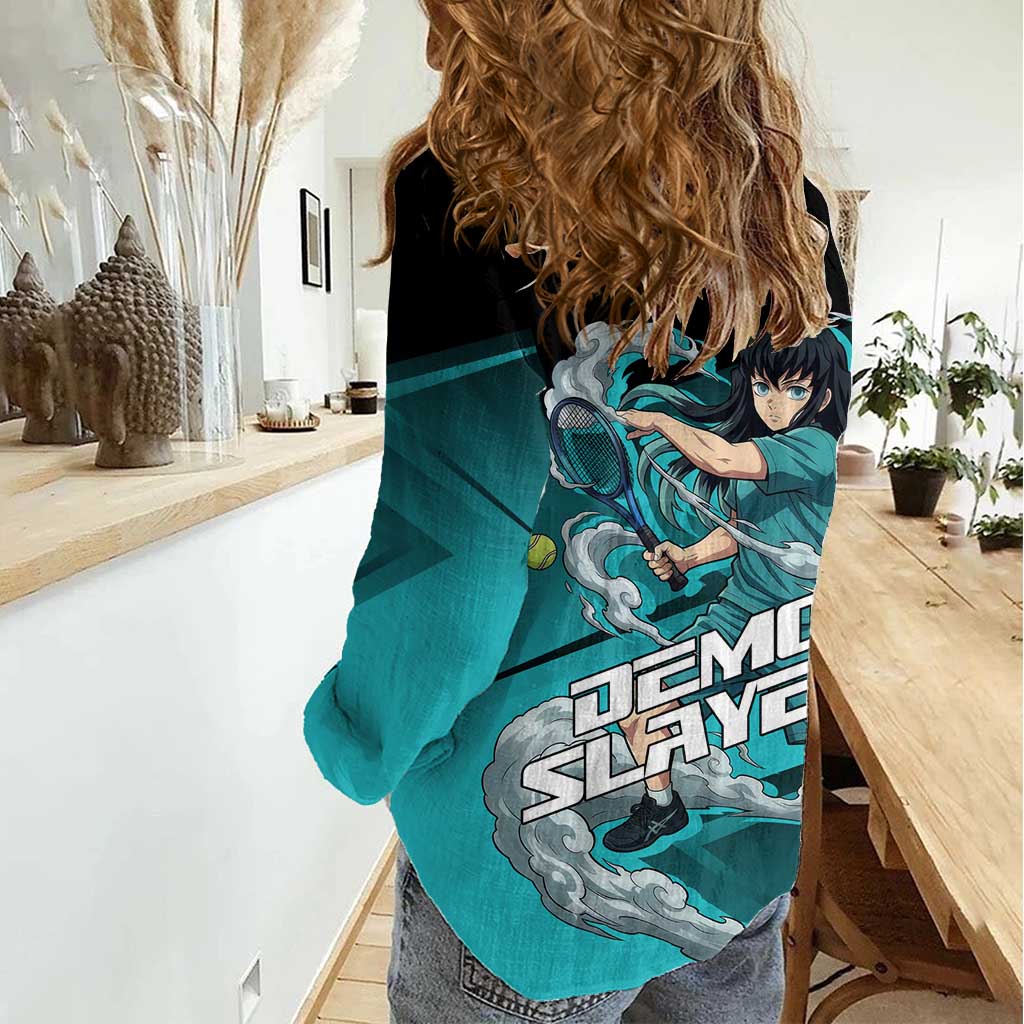 Muichiro Tokito Mist Hashira Women Casual Shirt Sporty Anime Mashup Style