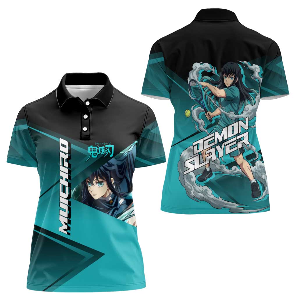 Muichiro Tokito Mist Hashira Women Polo Shirt Sporty Anime Mashup Style