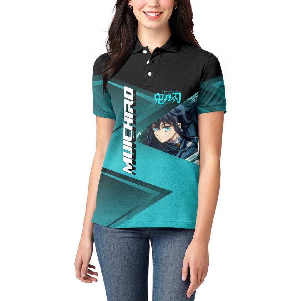 Muichiro Tokito Mist Hashira Women Polo Shirt Sporty Anime Mashup Style