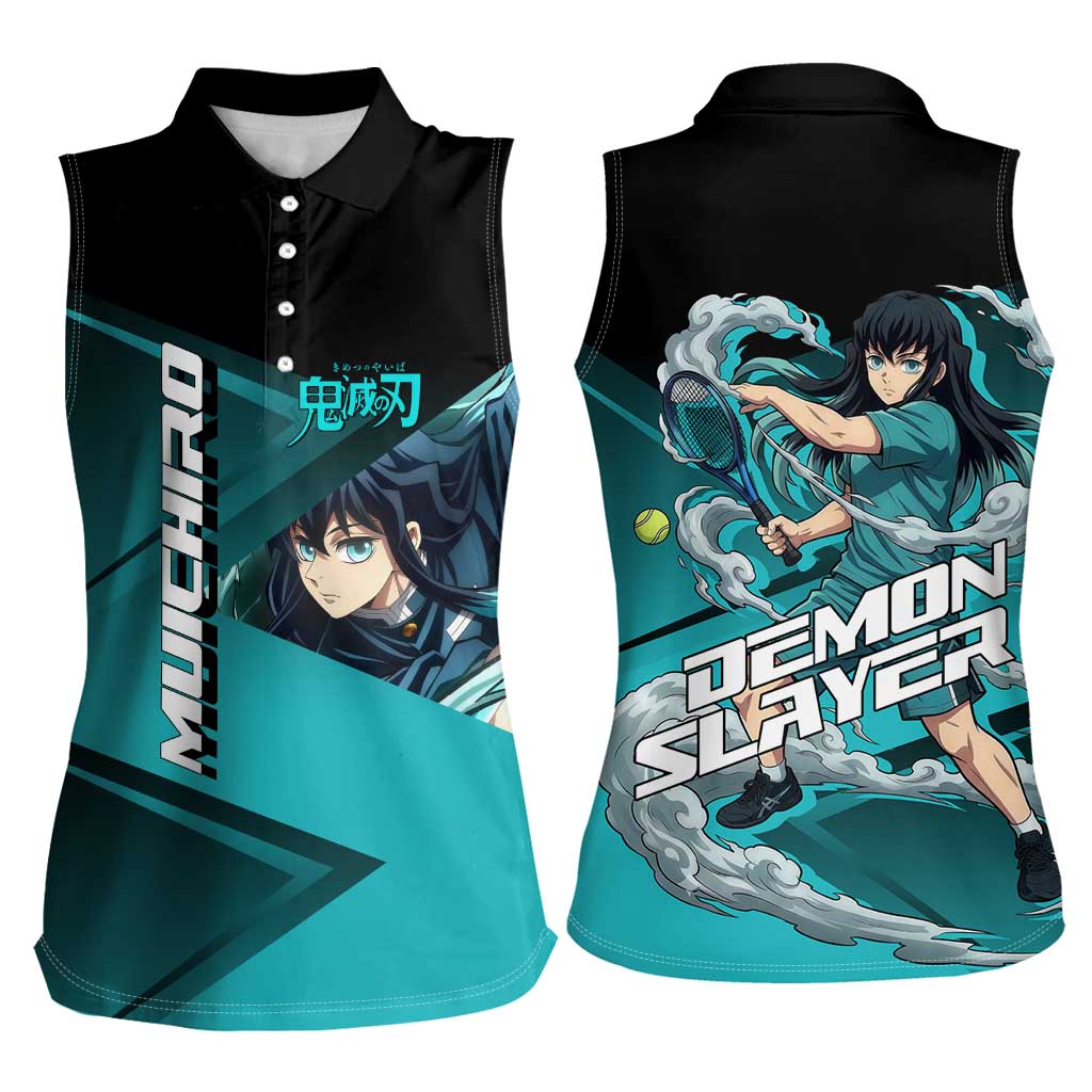 Muichiro Tokito Mist Hashira Women Sleeveless Polo Shirt Sporty Anime Mashup Style