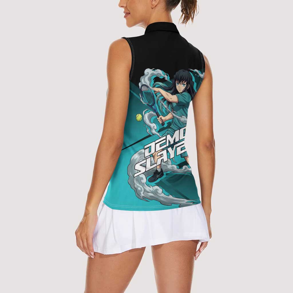 Muichiro Tokito Mist Hashira Women Sleeveless Polo Shirt Sporty Anime Mashup Style