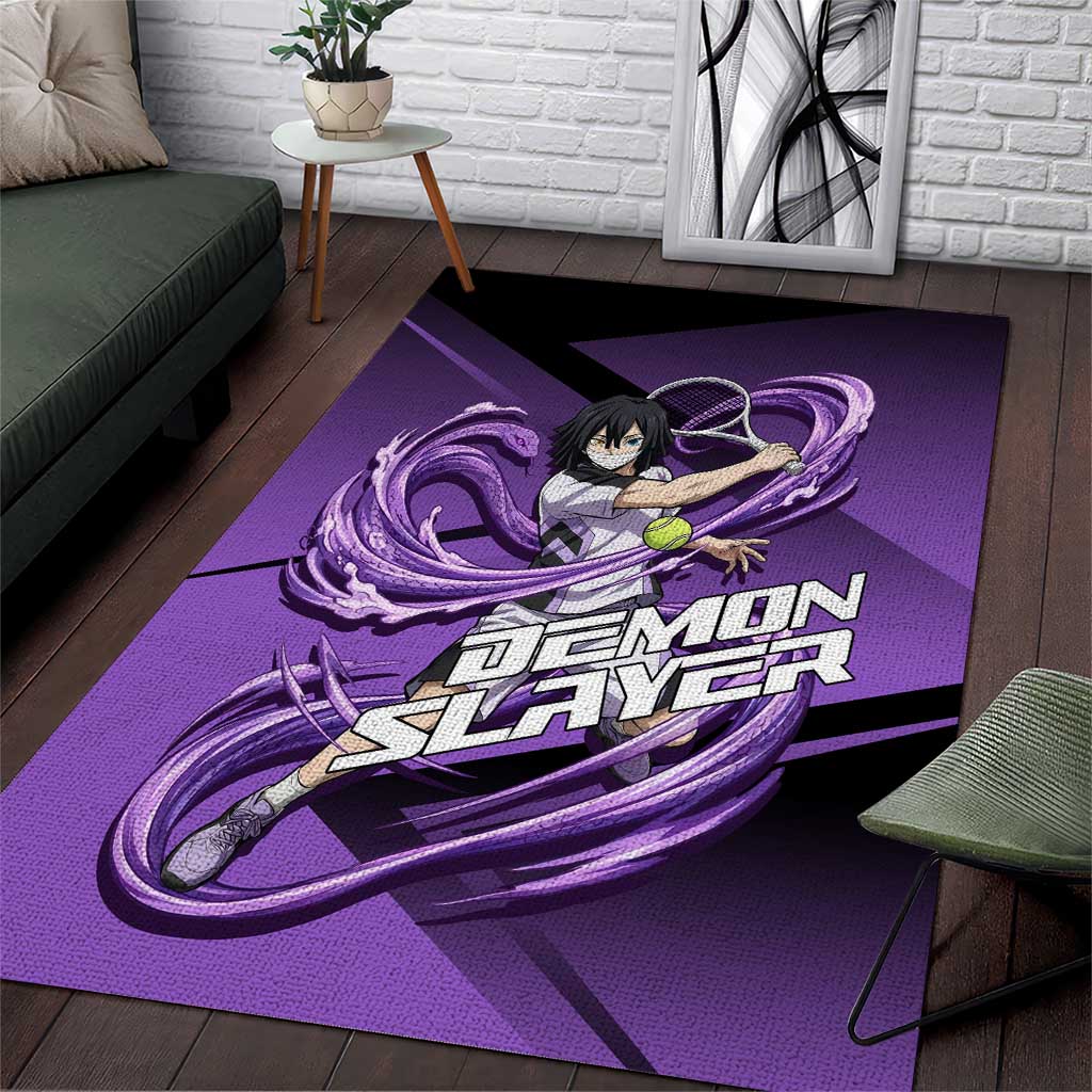 Obanai Iguro Serpent Strike Area Rug Sporty Anime Mashup Style