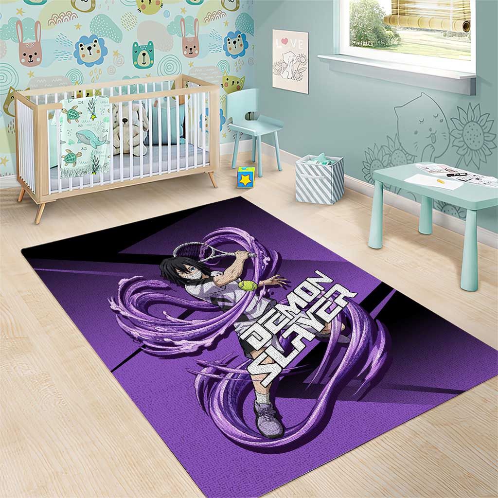 Obanai Iguro Serpent Strike Area Rug Sporty Anime Mashup Style