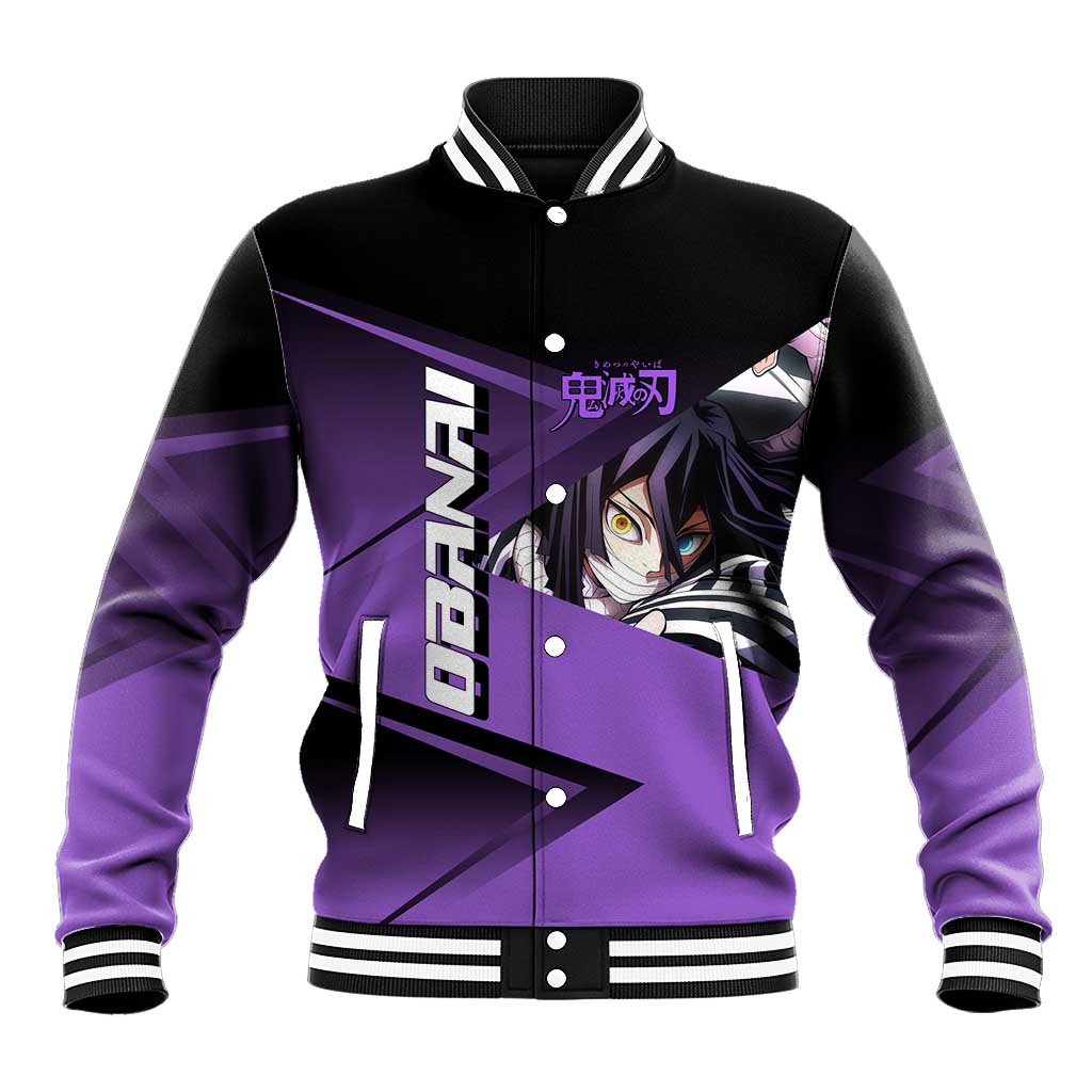 Obanai Iguro Serpent Strike Baseball Jacket Sporty Anime Mashup Style
