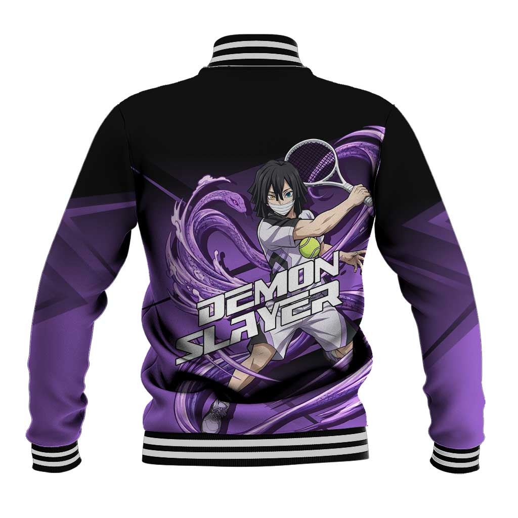 Obanai Iguro Serpent Strike Baseball Jacket Sporty Anime Mashup Style
