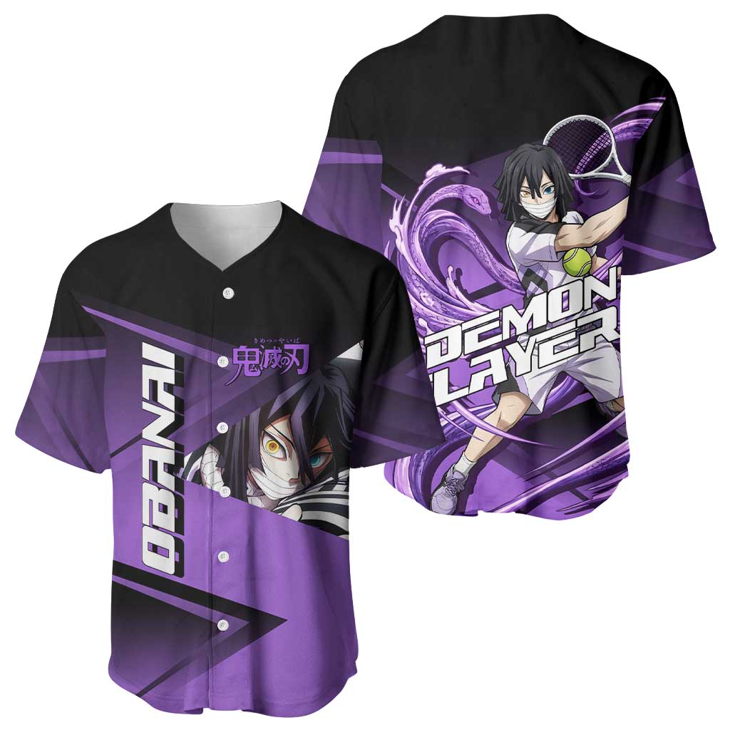 Obanai Iguro Serpent Strike Baseball Jersey Sporty Anime Mashup Style