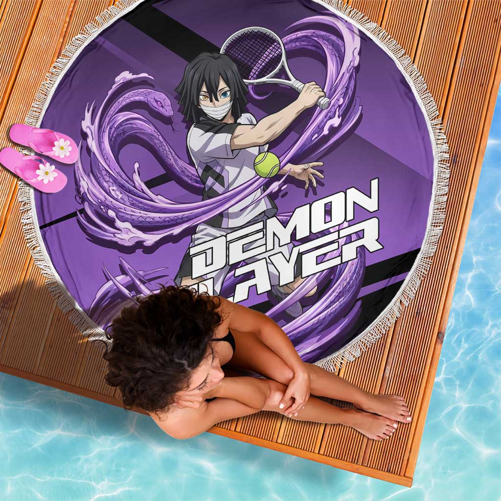 Obanai Iguro Serpent Strike Beach Blanket Sporty Anime Mashup Style