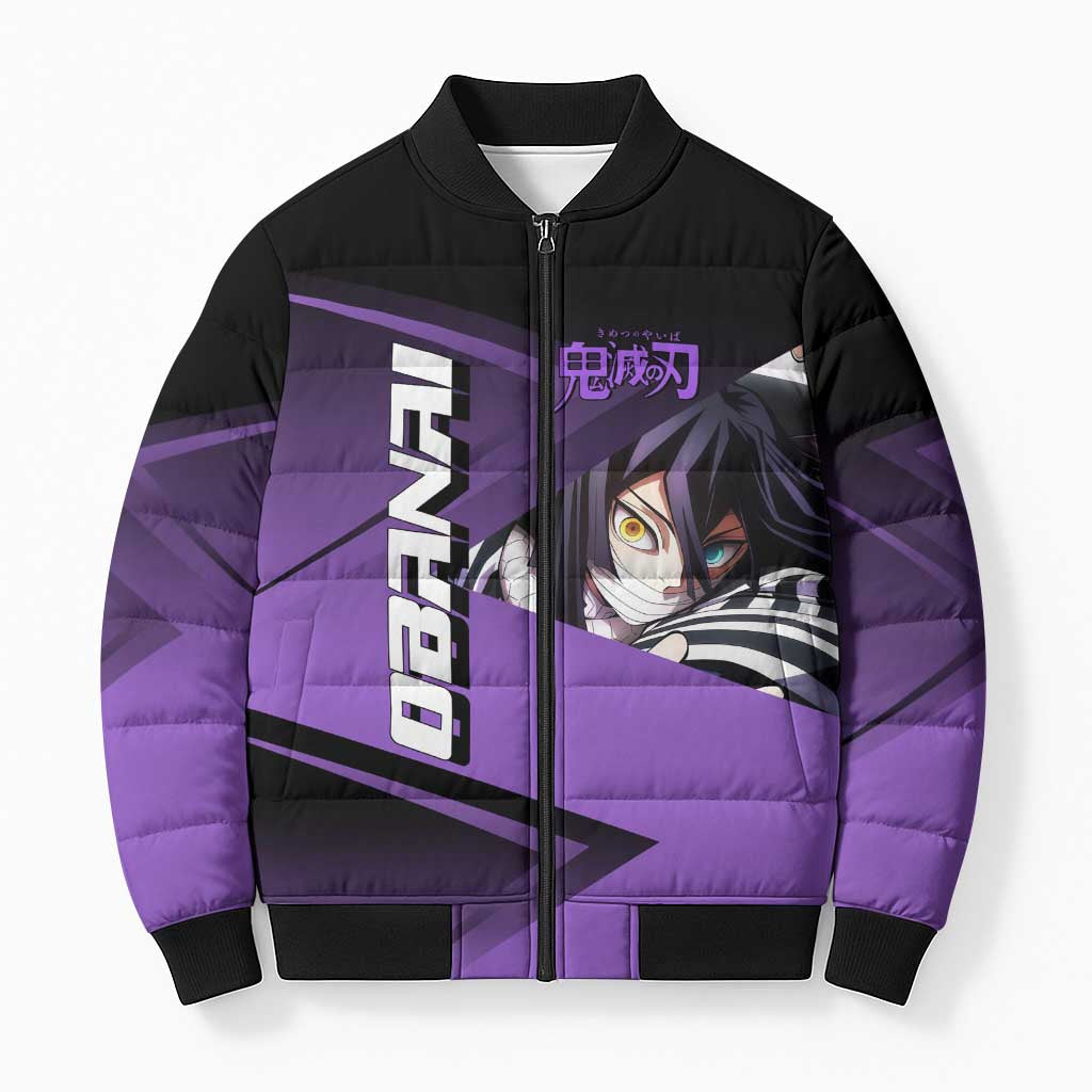 Obanai Iguro Serpent Strike Bomber Puffer Jacket Sporty Anime Mashup Style