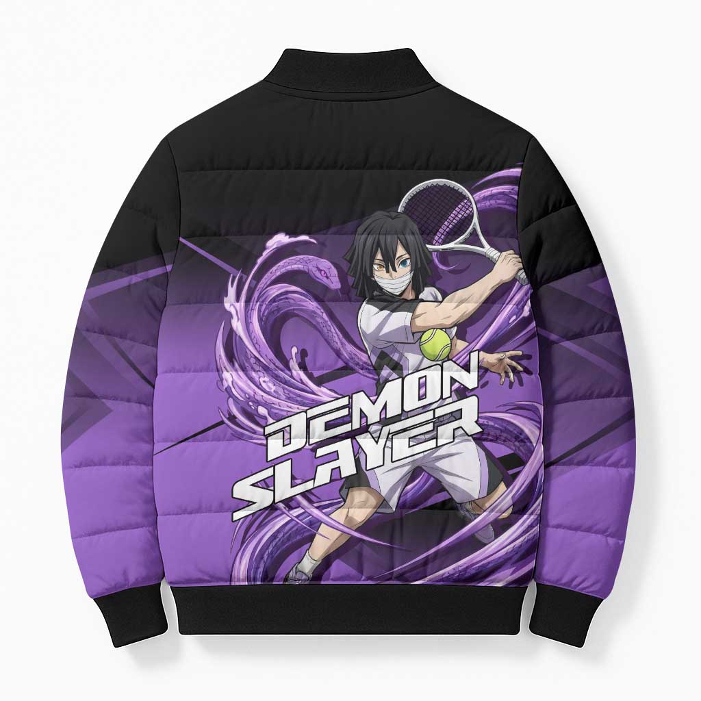 Obanai Iguro Serpent Strike Bomber Puffer Jacket Sporty Anime Mashup Style