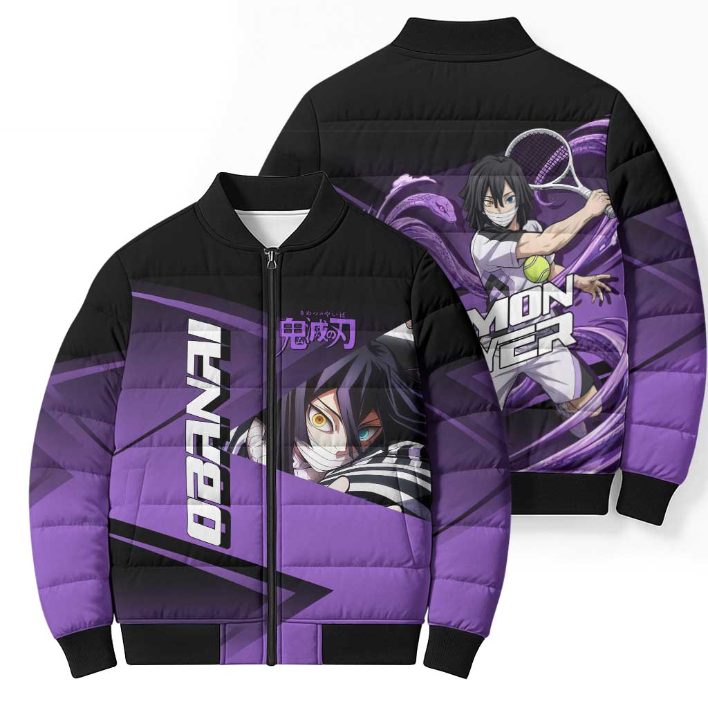 Obanai Iguro Serpent Strike Bomber Puffer Jacket Sporty Anime Mashup Style
