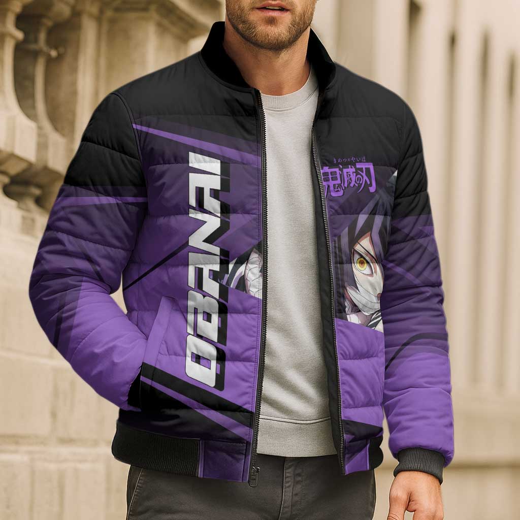 Obanai Iguro Serpent Strike Bomber Puffer Jacket Sporty Anime Mashup Style