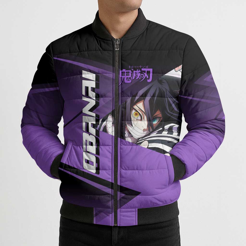 Obanai Iguro Serpent Strike Bomber Puffer Jacket Sporty Anime Mashup Style