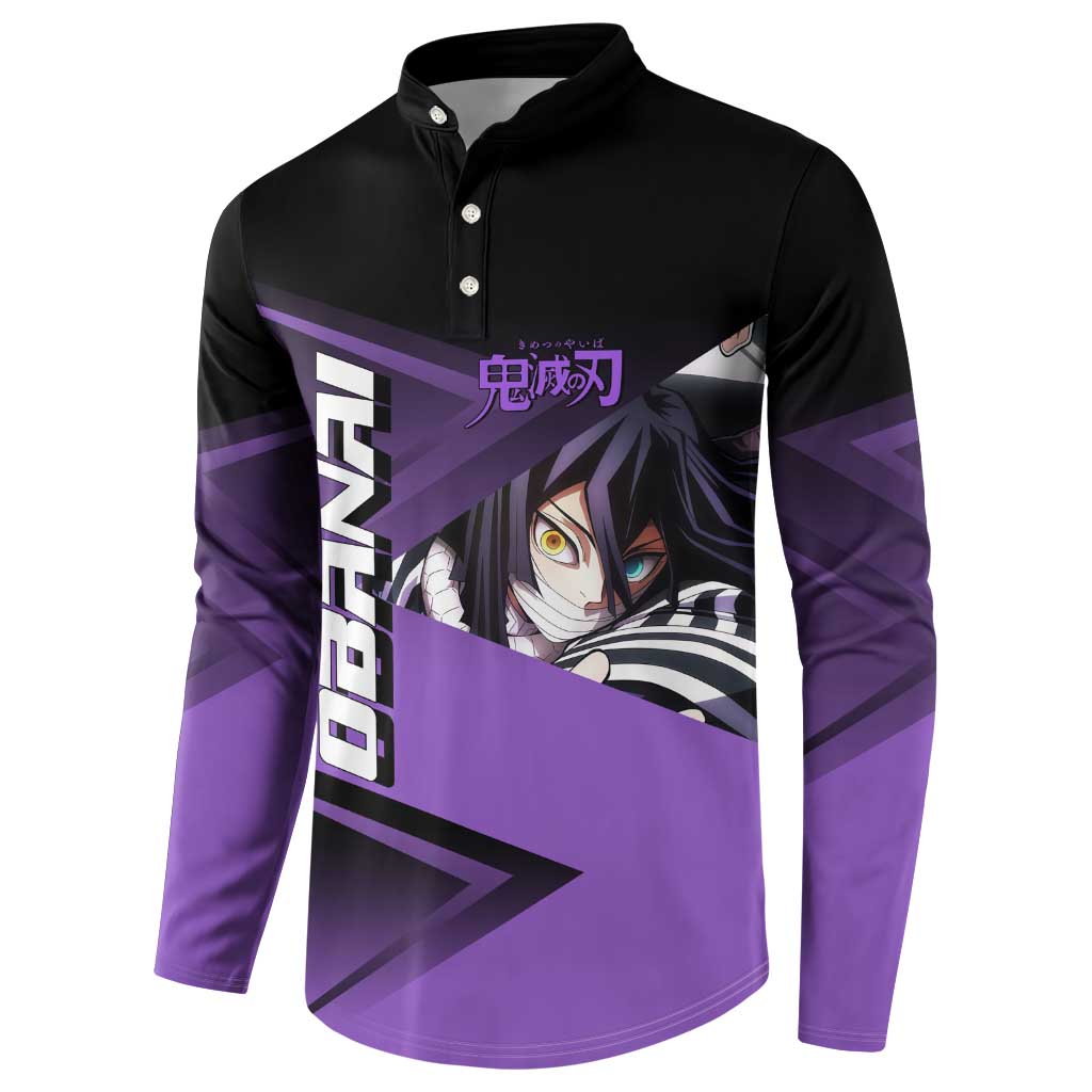 Obanai Iguro Serpent Strike Button Sweatshirt Sporty Anime Mashup Style