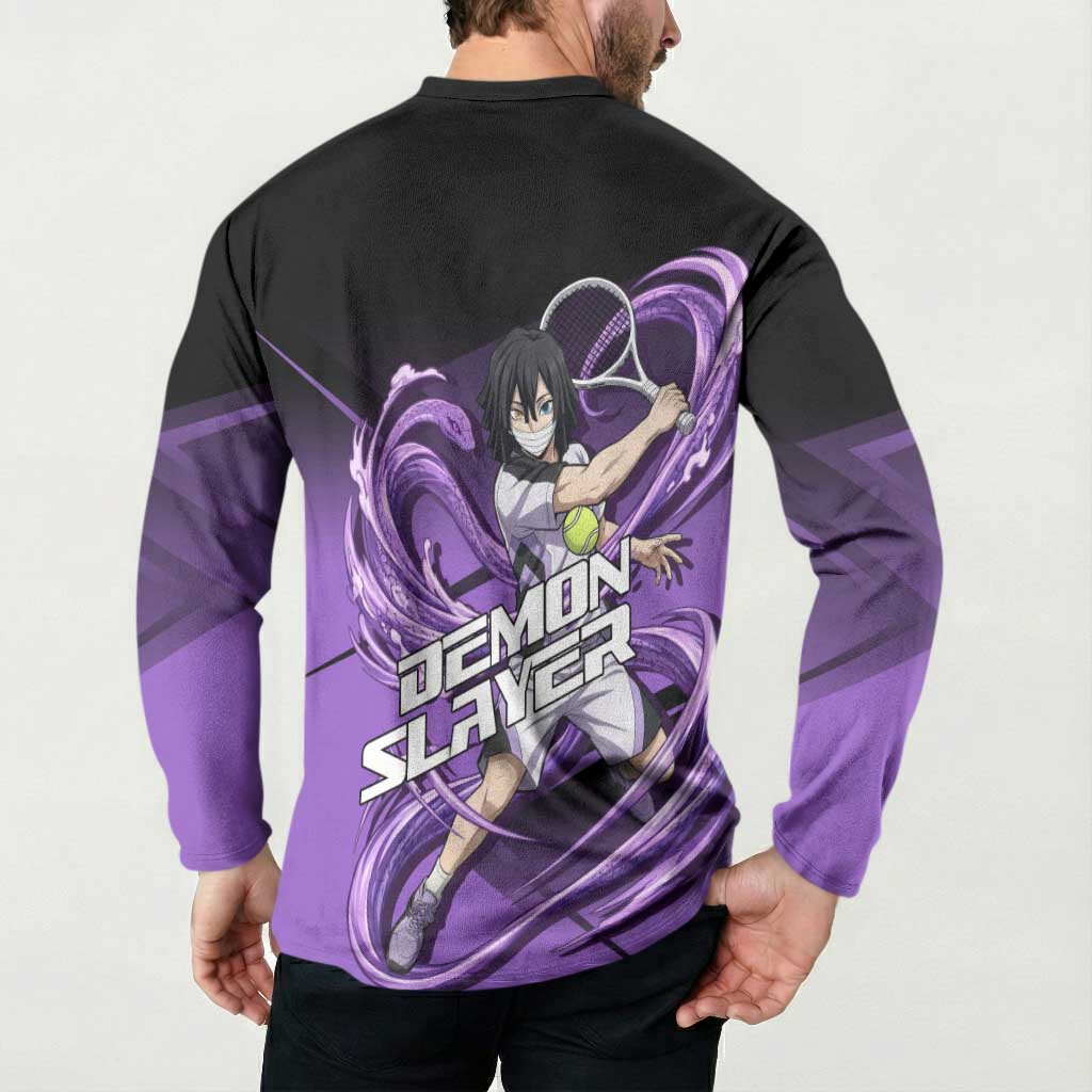 Obanai Iguro Serpent Strike Button Sweatshirt Sporty Anime Mashup Style