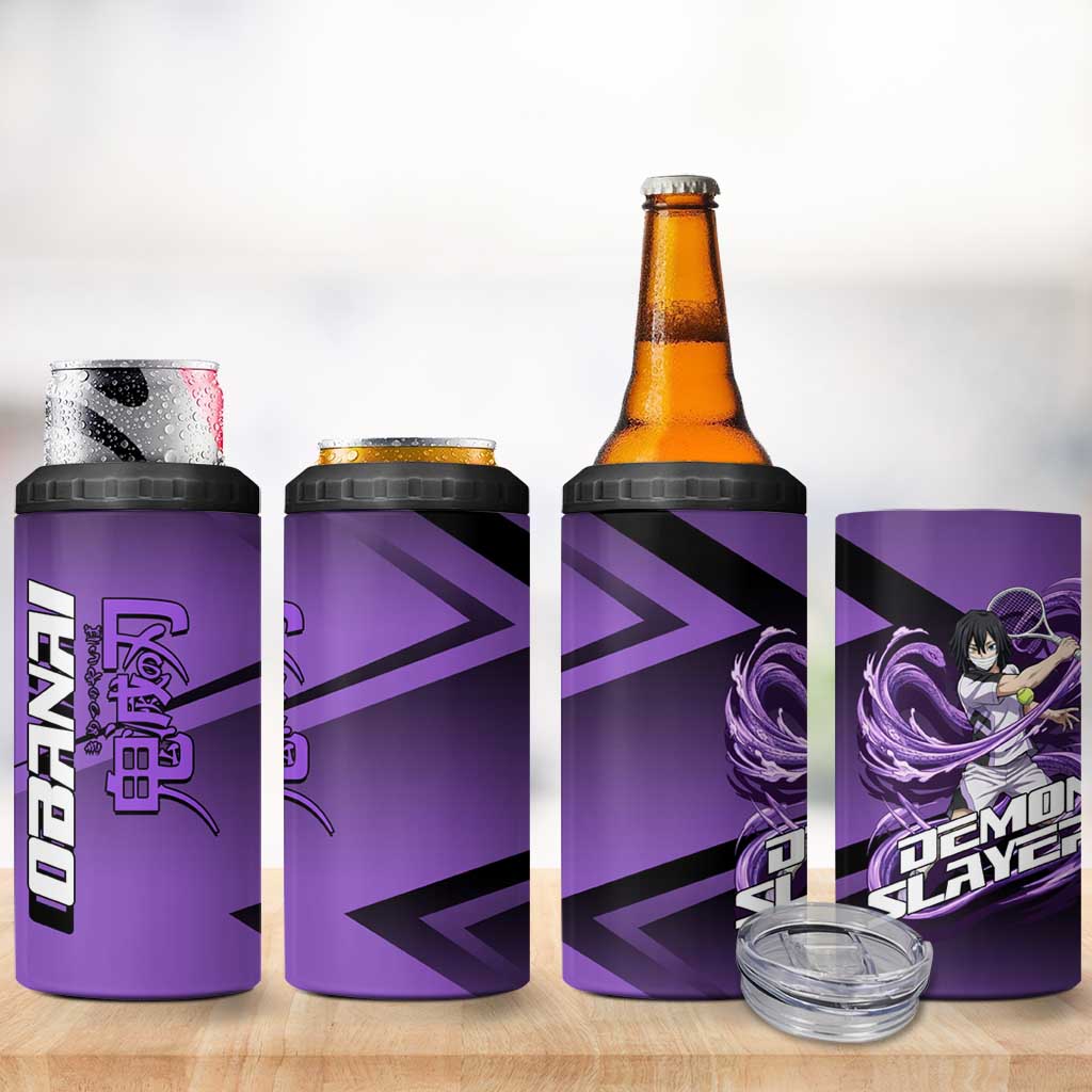 Obanai Iguro Serpent Strike 4 in 1 Can Cooler Tumbler Sporty Anime Mashup Style