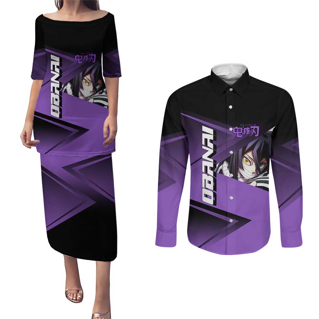 Obanai Iguro Serpent Strike Couples Matching Puletasi and Long Sleeve Button Shirt Sporty Anime Mashup Style