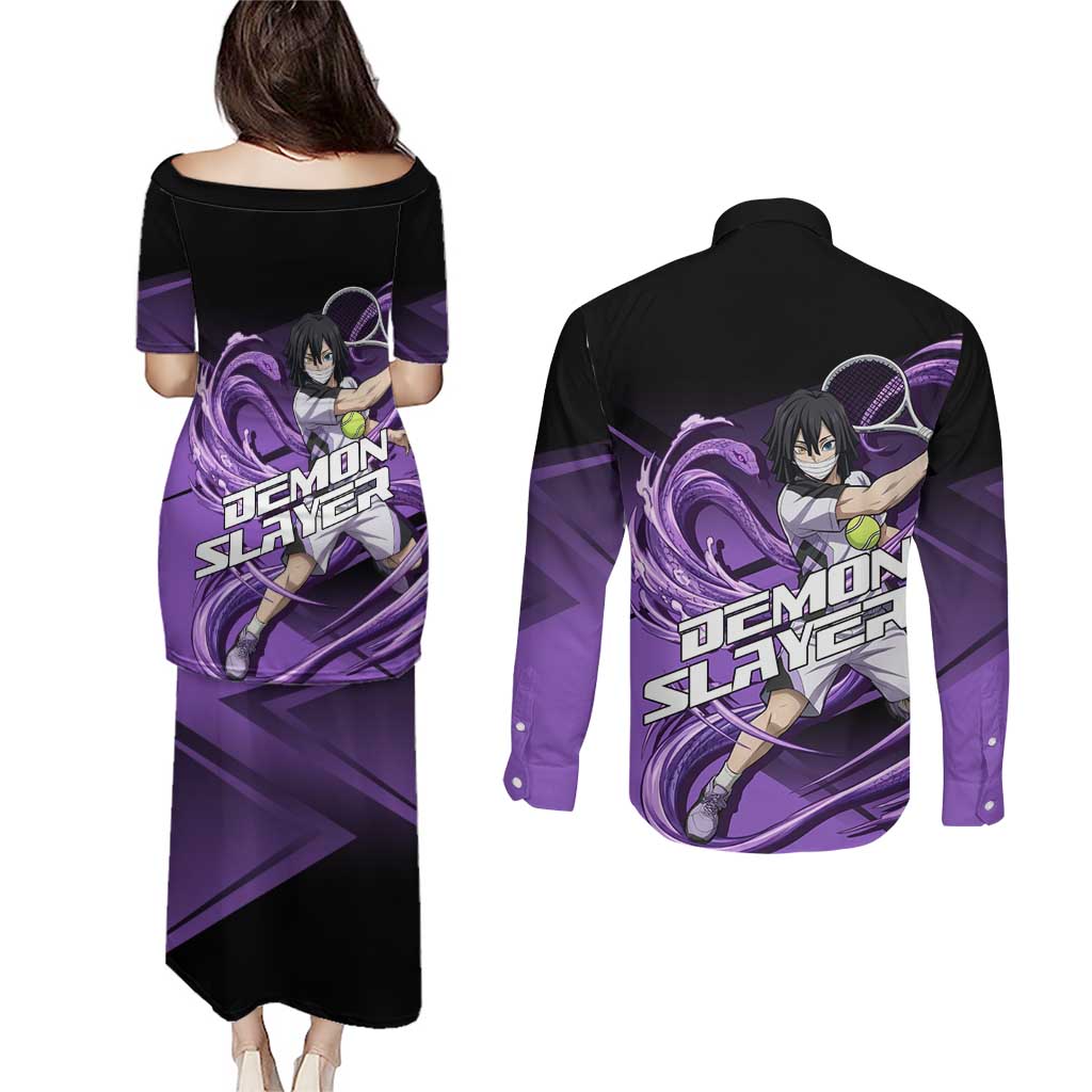 Obanai Iguro Serpent Strike Couples Matching Puletasi and Long Sleeve Button Shirt Sporty Anime Mashup Style