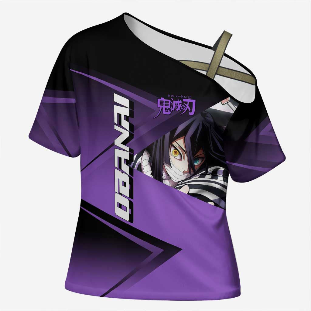 Obanai Iguro Serpent Strike Cross Shoulder Shirt Sporty Anime Mashup Style