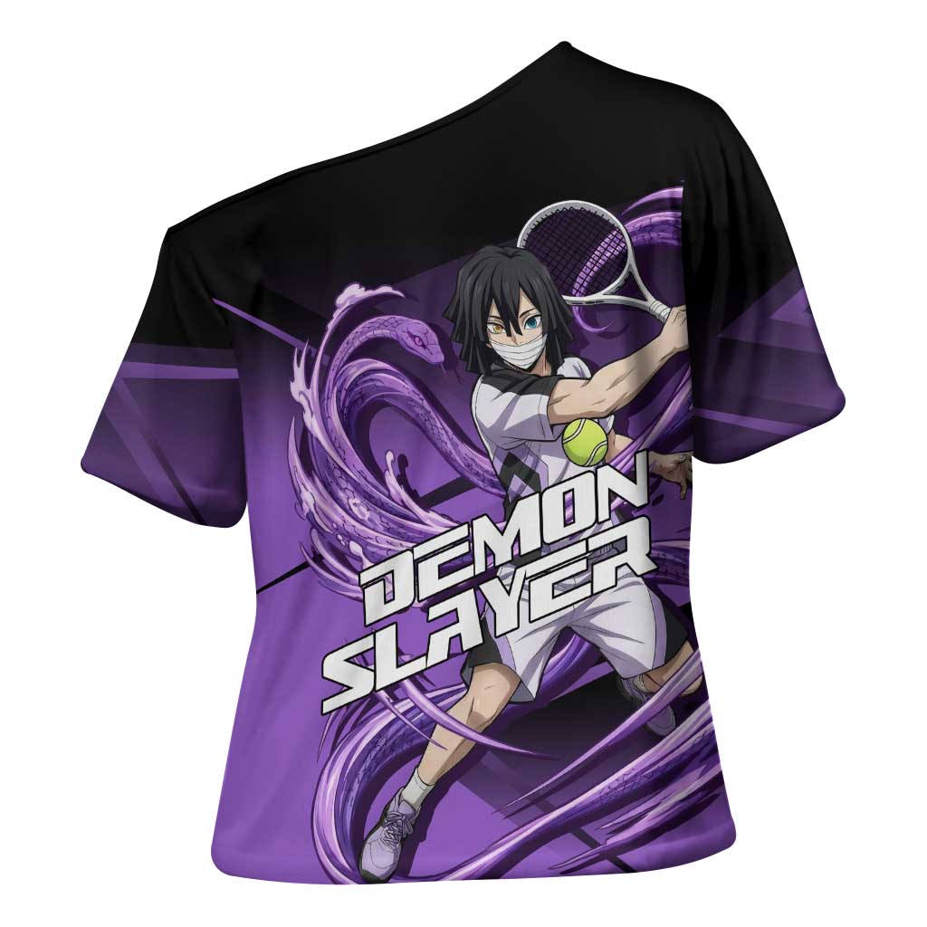 Obanai Iguro Serpent Strike Cross Shoulder Shirt Sporty Anime Mashup Style
