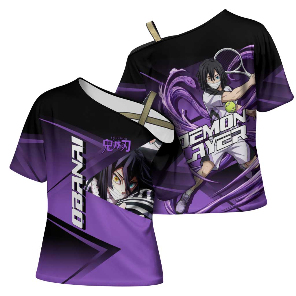 Obanai Iguro Serpent Strike Cross Shoulder Shirt Sporty Anime Mashup Style