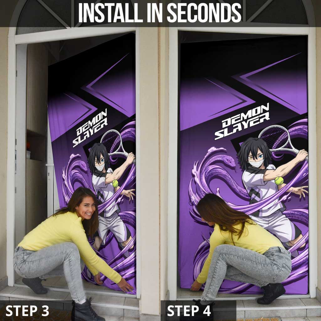 Obanai Iguro Serpent Strike Door Cover Sporty Anime Mashup Style