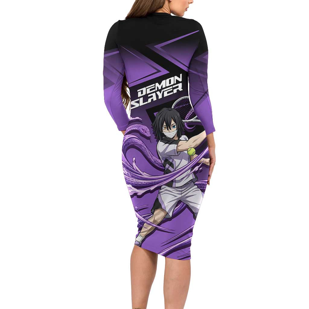 Obanai Iguro Serpent Strike Family Matching Long Sleeve Bodycon Dress and Hawaiian Shirt Sporty Anime Mashup Style