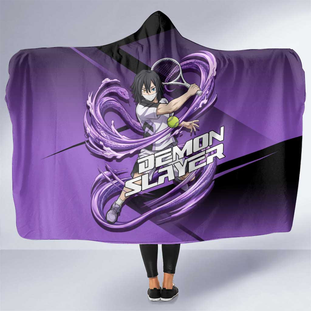 Obanai Iguro Serpent Strike Hooded Blanket Sporty Anime Mashup Style