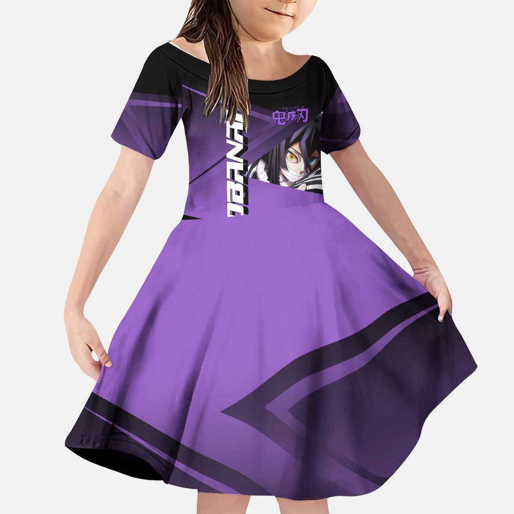 Obanai Iguro Serpent Strike Kid Short Sleeve Dress Sporty Anime Mashup Style