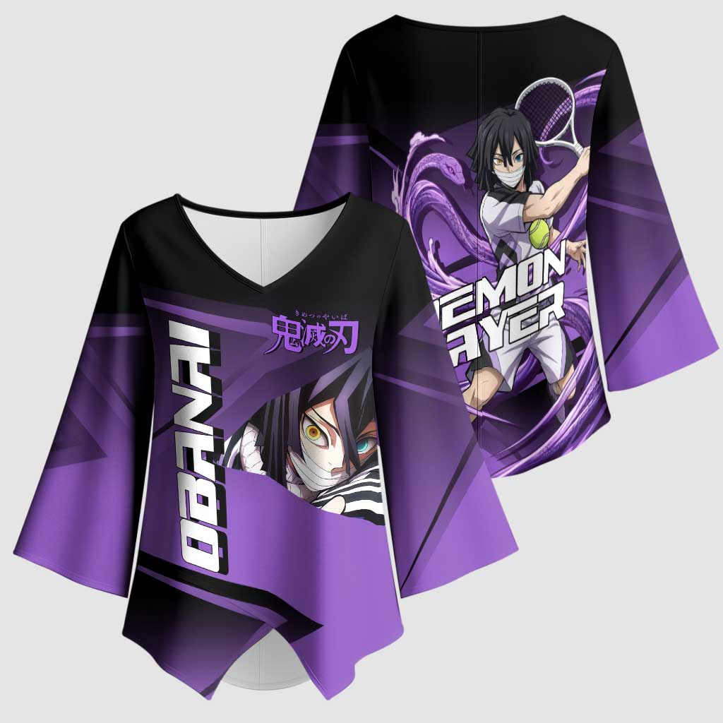 Obanai Iguro Serpent Strike Kimono Sleeve Blouse Sporty Anime Mashup Style