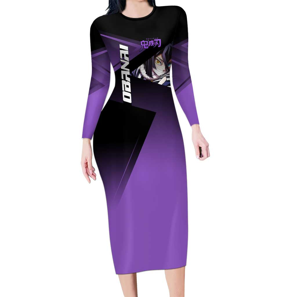 Obanai Iguro Serpent Strike Long Sleeve Bodycon Dress Sporty Anime Mashup Style