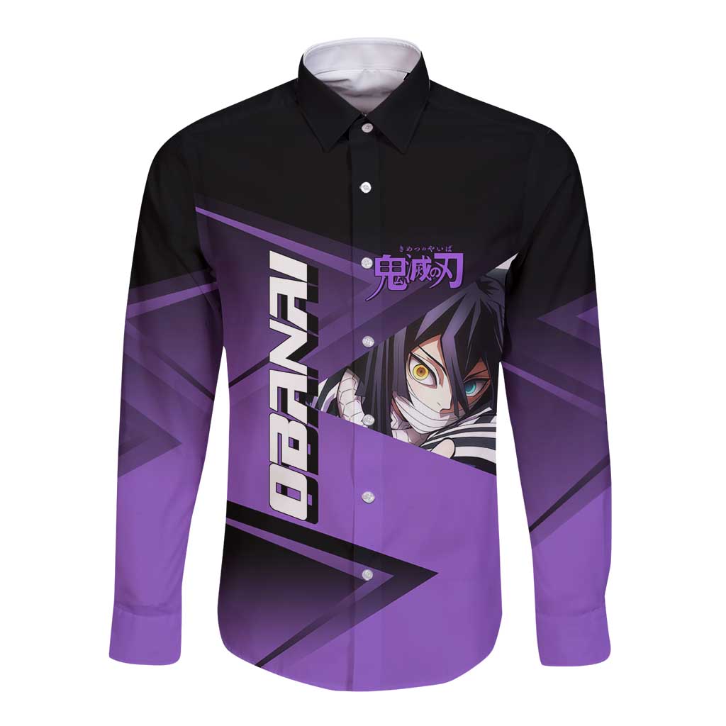 Obanai Iguro Serpent Strike Long Sleeve Button Shirt Sporty Anime Mashup Style