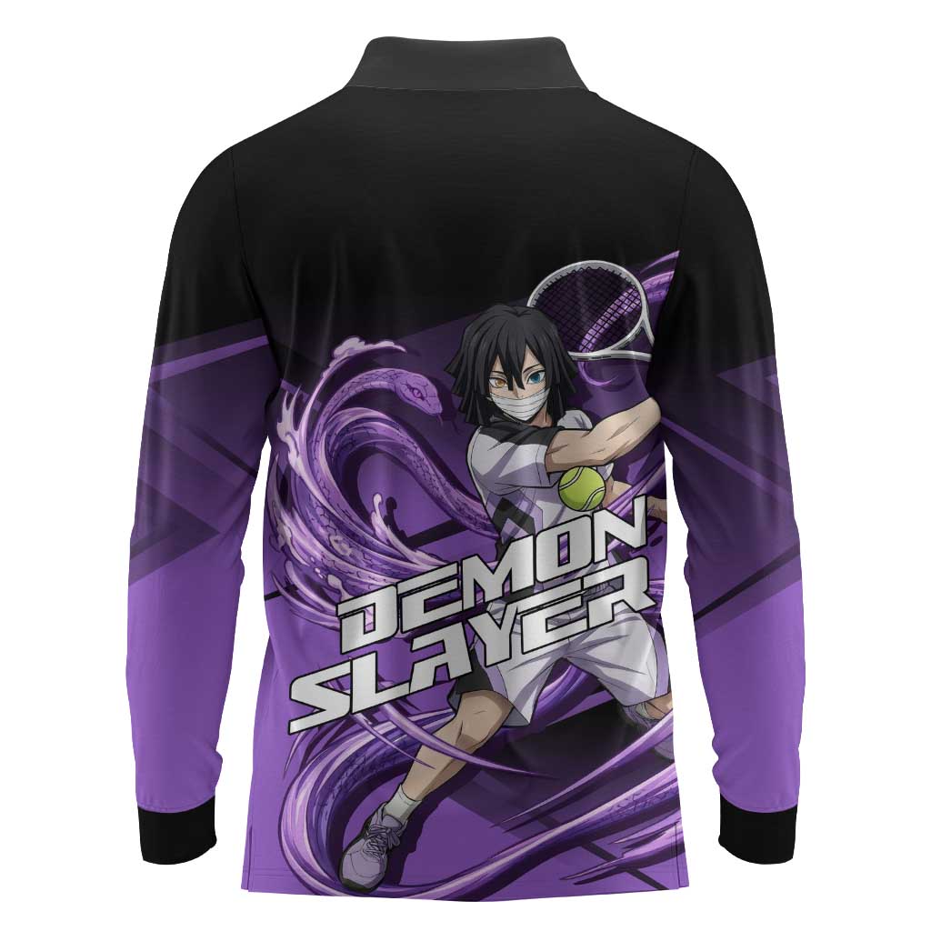 Obanai Iguro Serpent Strike Long Sleeve Polo Shirt Sporty Anime Mashup Style