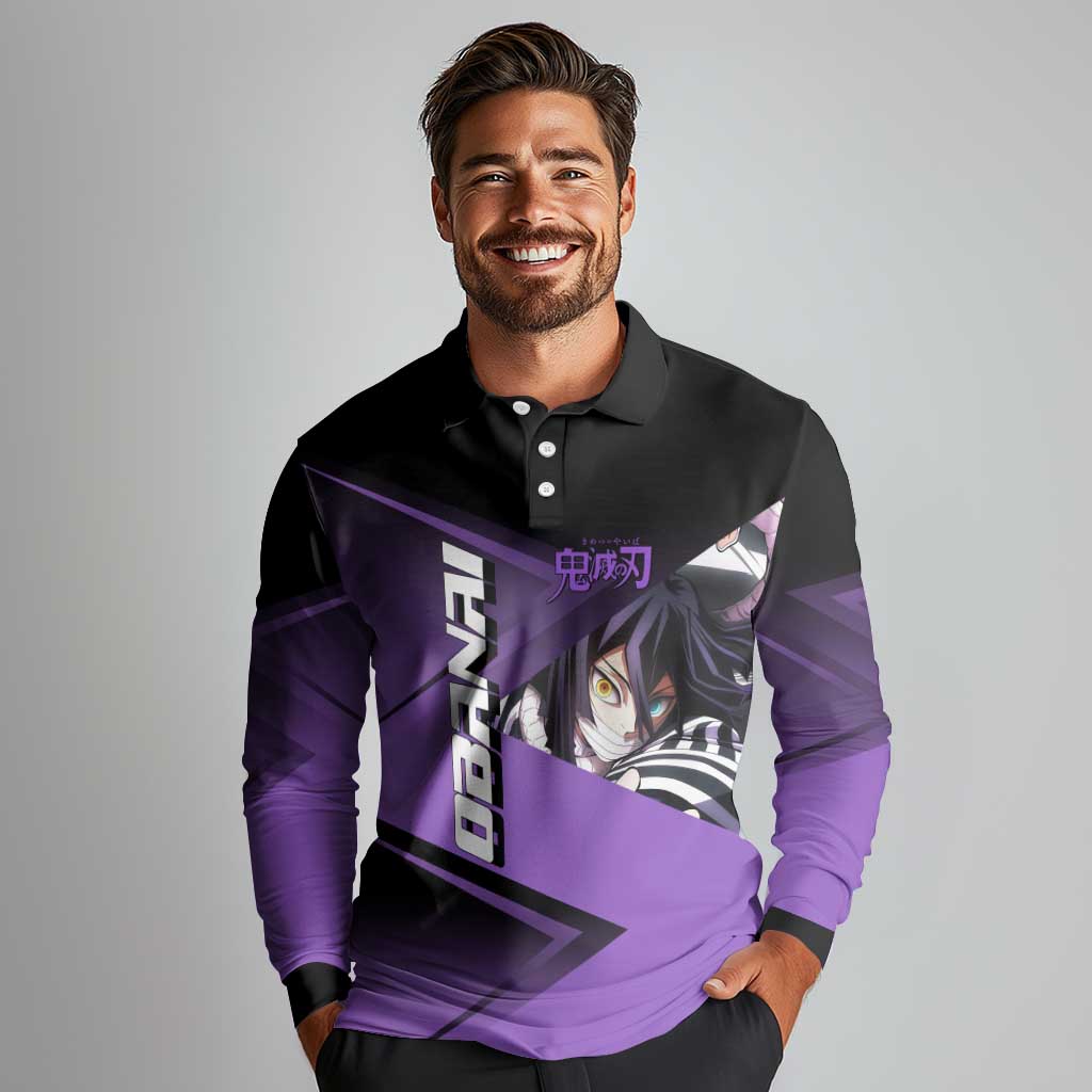 Obanai Iguro Serpent Strike Long Sleeve Polo Shirt Sporty Anime Mashup Style