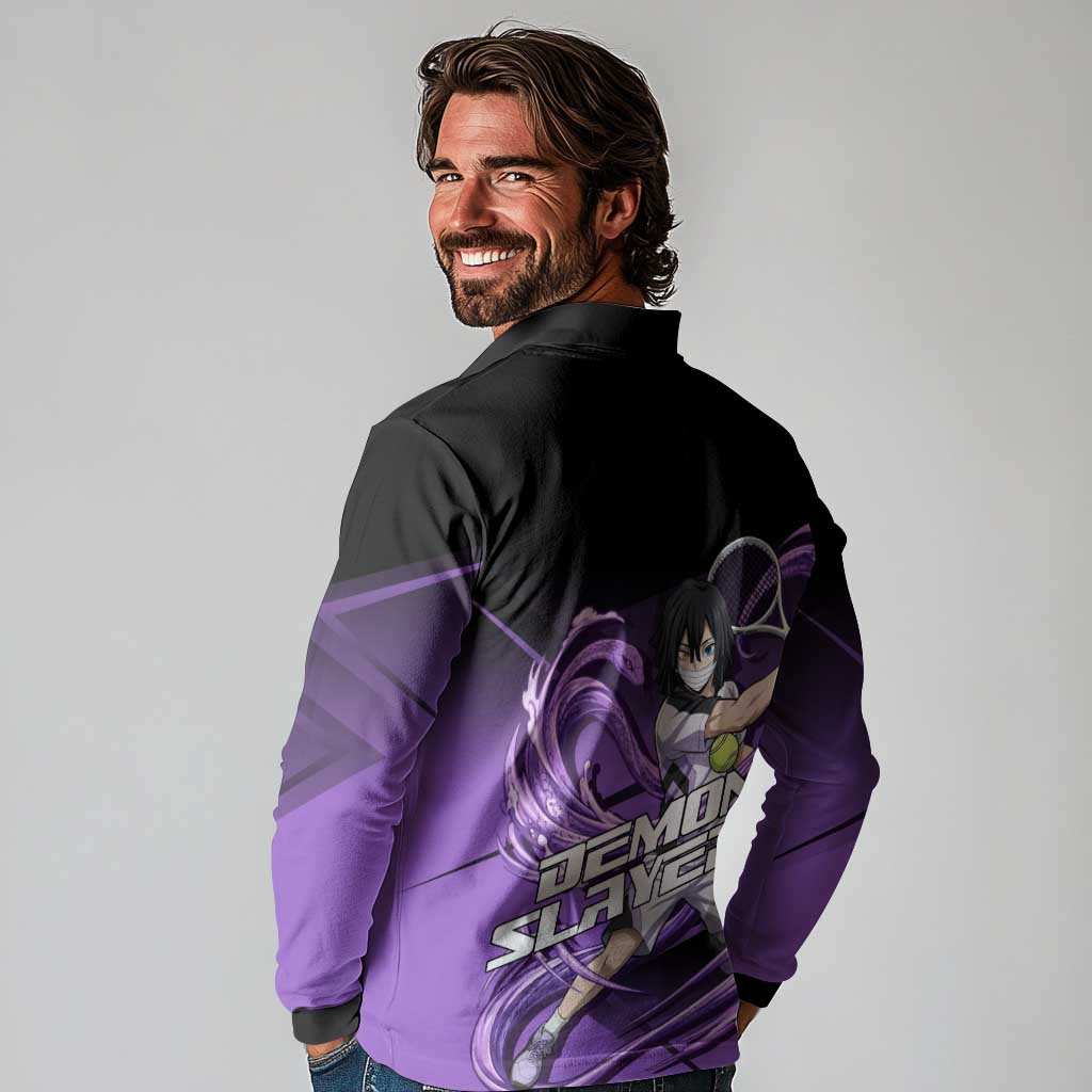 Obanai Iguro Serpent Strike Long Sleeve Polo Shirt Sporty Anime Mashup Style