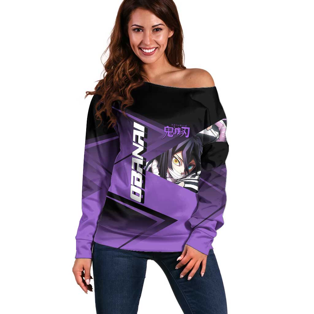 Obanai Iguro Serpent Strike Off Shoulder Sweater Sporty Anime Mashup Style
