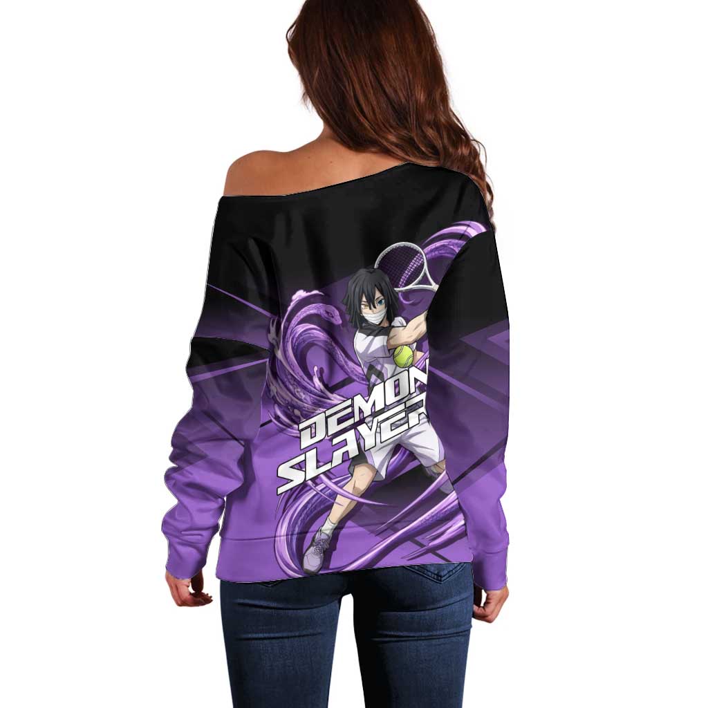 Obanai Iguro Serpent Strike Off Shoulder Sweater Sporty Anime Mashup Style