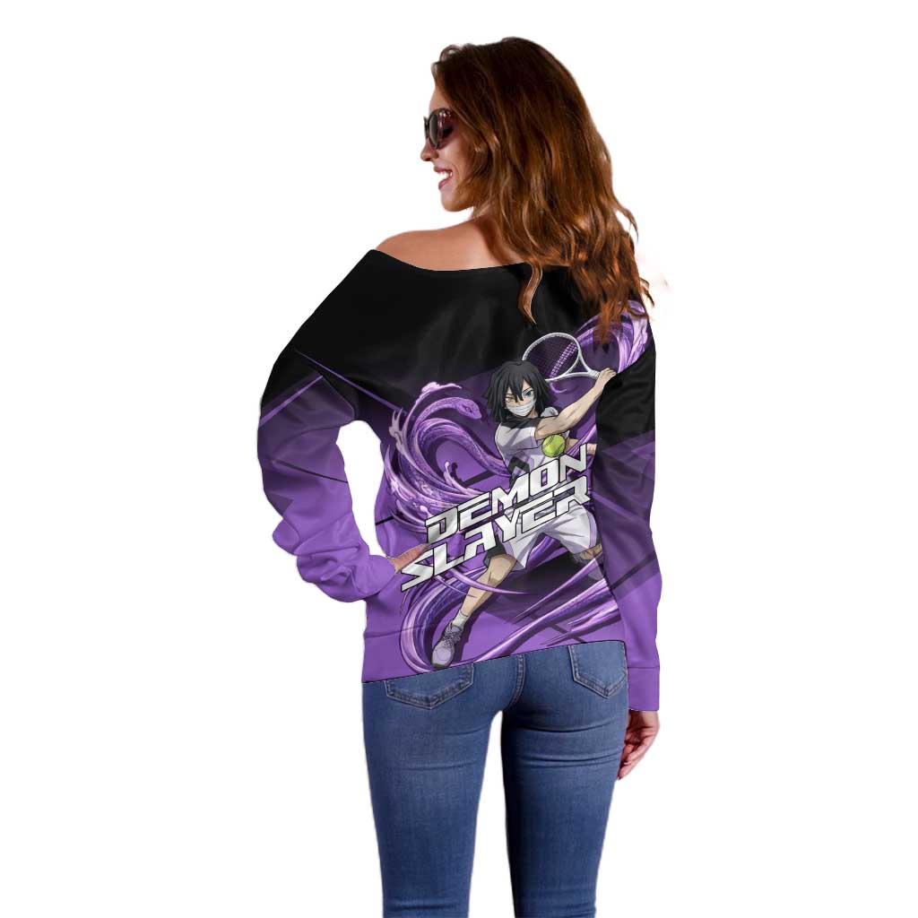 Obanai Iguro Serpent Strike Off Shoulder Sweater Sporty Anime Mashup Style