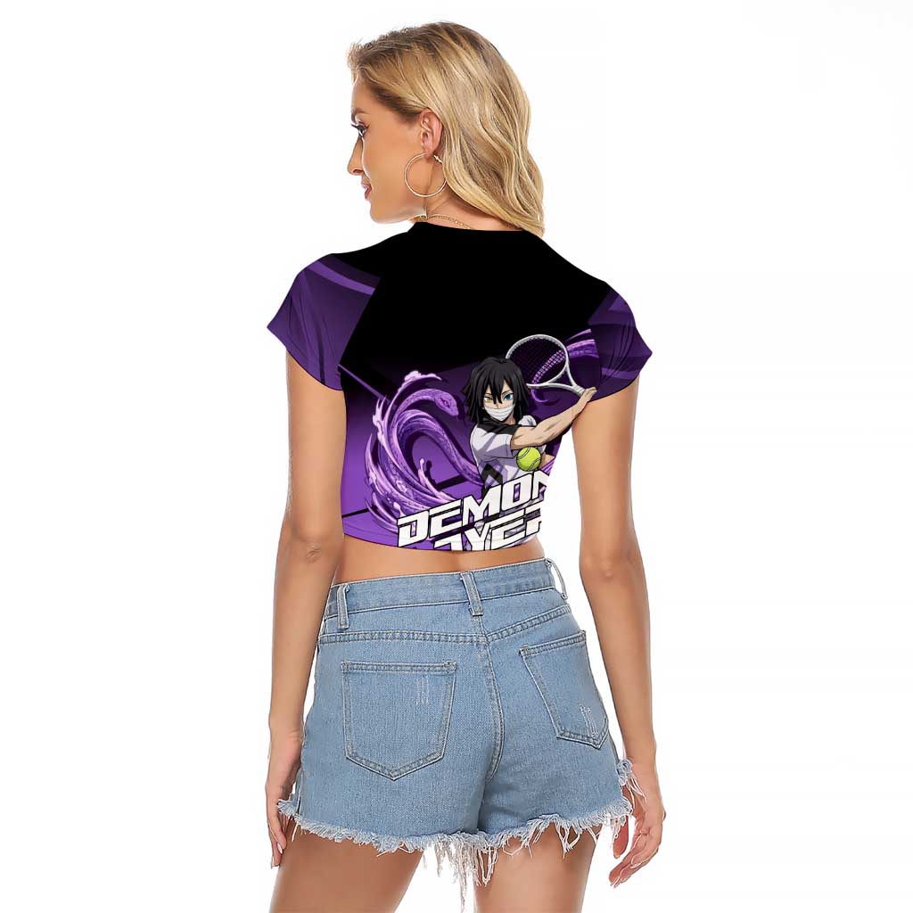 Obanai Iguro Serpent Strike Raglan Cropped T Shirt Sporty Anime Mashup Style