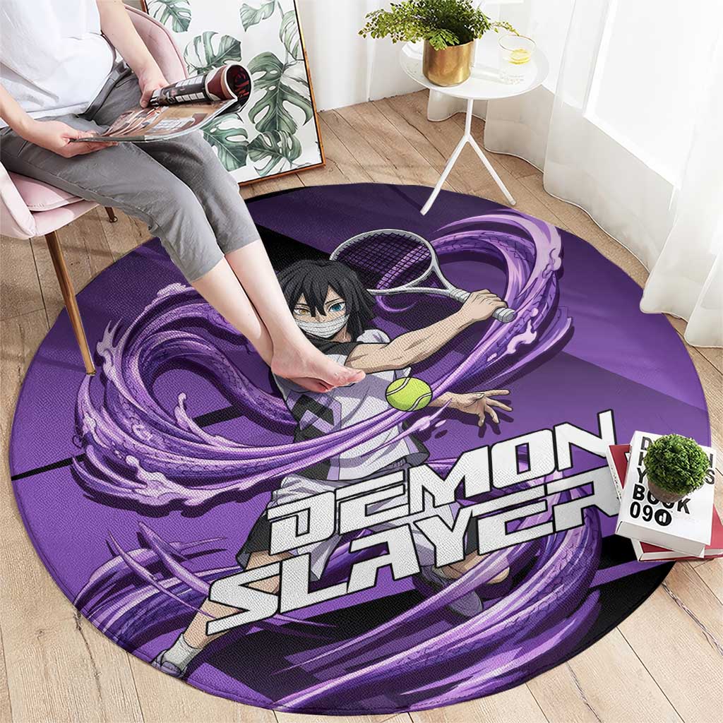 Obanai Iguro Serpent Strike Round Carpet Sporty Anime Mashup Style