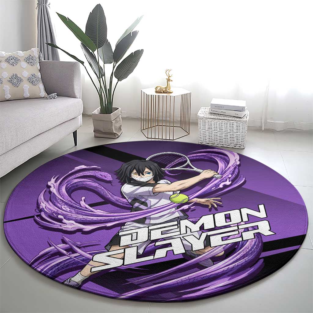 Obanai Iguro Serpent Strike Round Carpet Sporty Anime Mashup Style